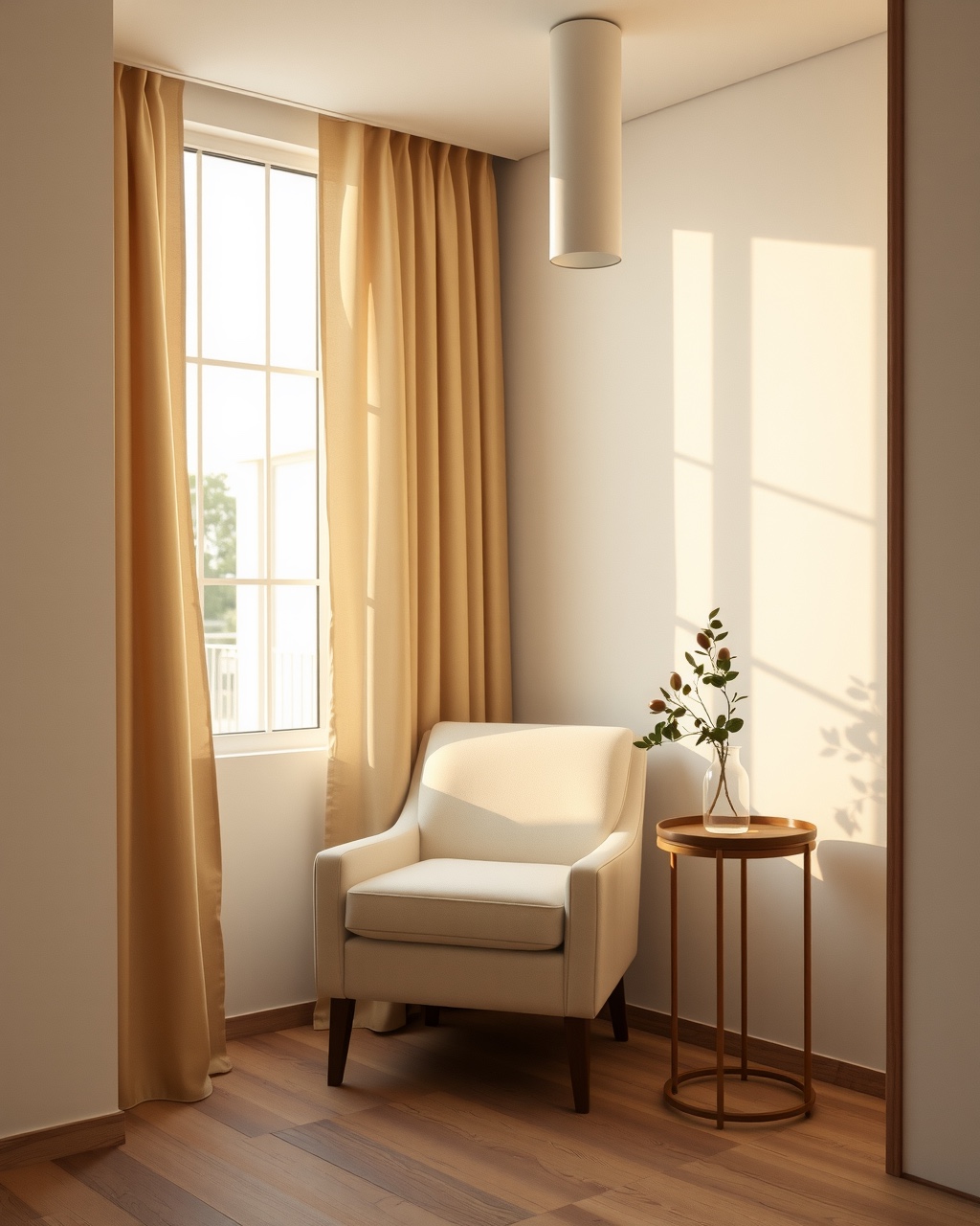 Sala de espera c&aacute;lida de una clinica al atardecer